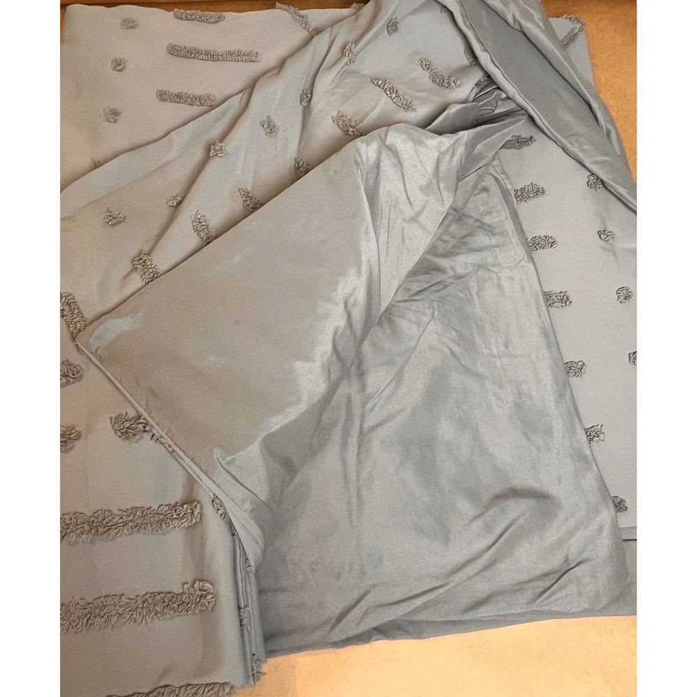 Queen Duvet Cover Set 3 Piece Boho Grey Tufted Geometric Bedding